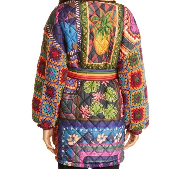 Patchwork tapestry crochet puffer jacket - Picture 5 of 6